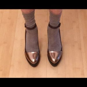 NEW YEAR SALE! NWT BRUNELLO CUCINELLI LUGSOLE HIGH-HEEL CAP-TOE MARY JANE